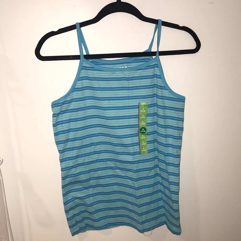 Stripped blue tank top